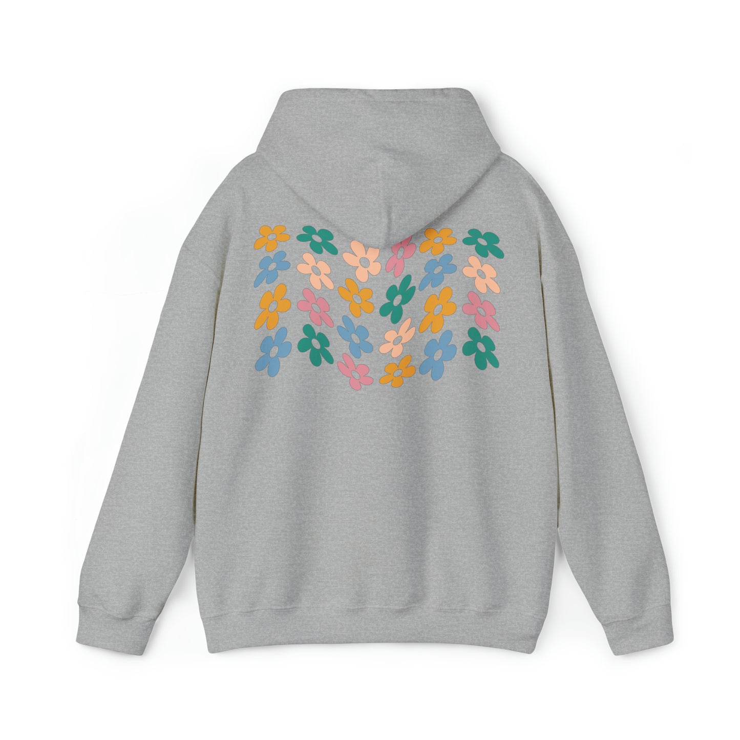 Let Your Dreams Blossom, Unisex Heavy Blend™ Hooded Sweatshirt, Groovy Trendy Flower hoodie, cartoon anime, botanical, gardening, daisy girl