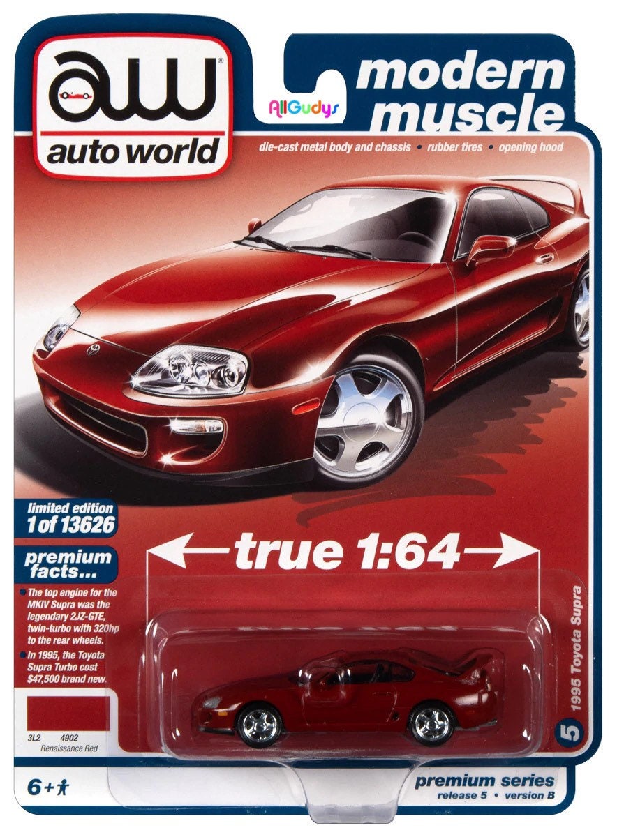Auto World Premium 1995 Toyota Supra Maroon Burgundy