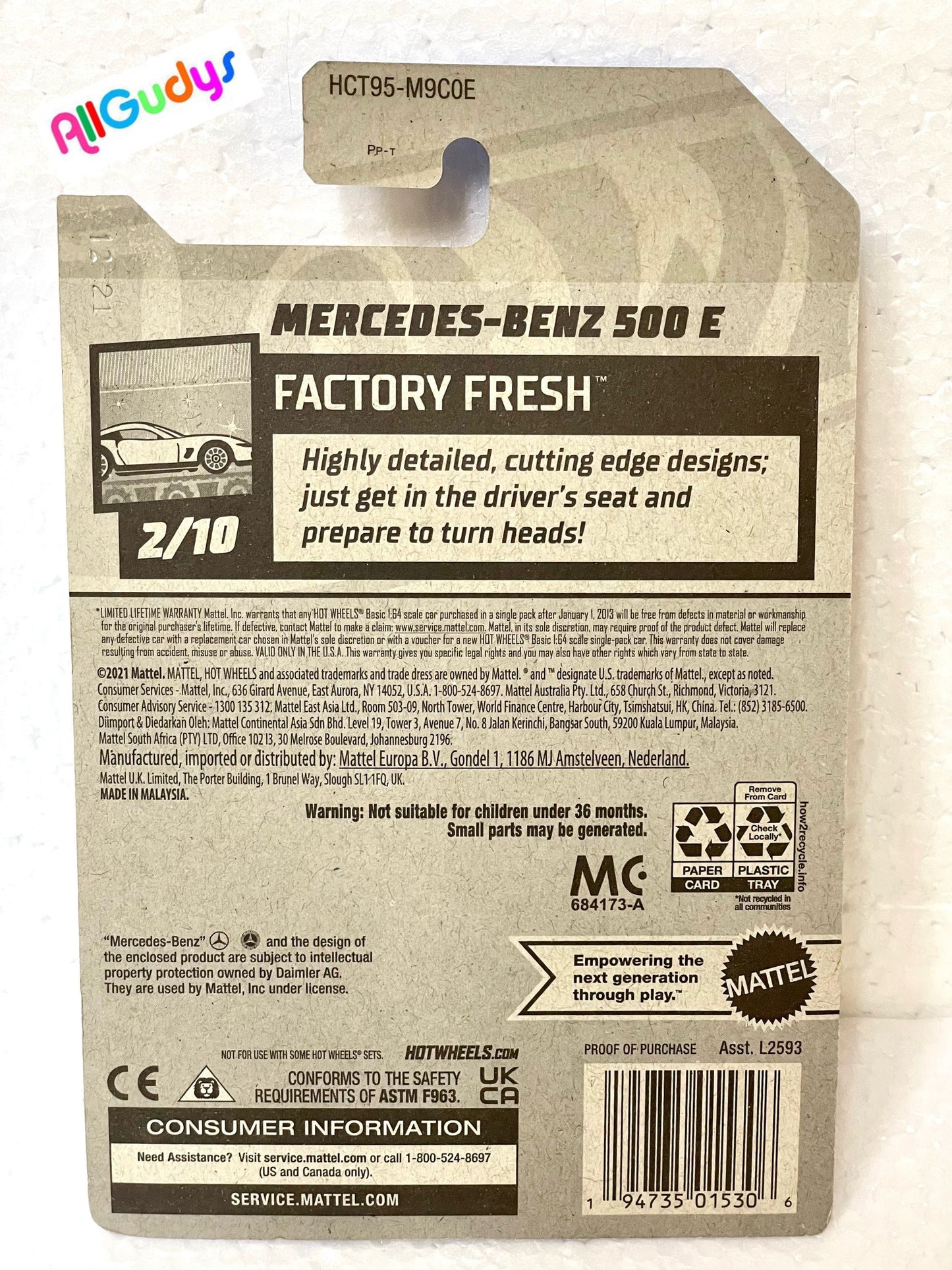 Hot Wheels Mercedes-Benz 500 E Red