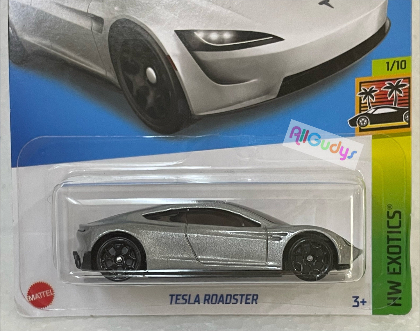 Hot Wheels Tesla Roadster Silver HW Exotics 1/10