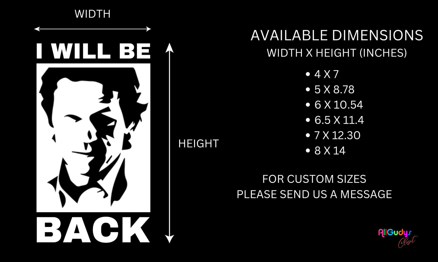 Imran Khan "I will be Back" car sticker decal reflective for car home front door laptop or wall art Imran Khan PTI ISF Reflective Decal