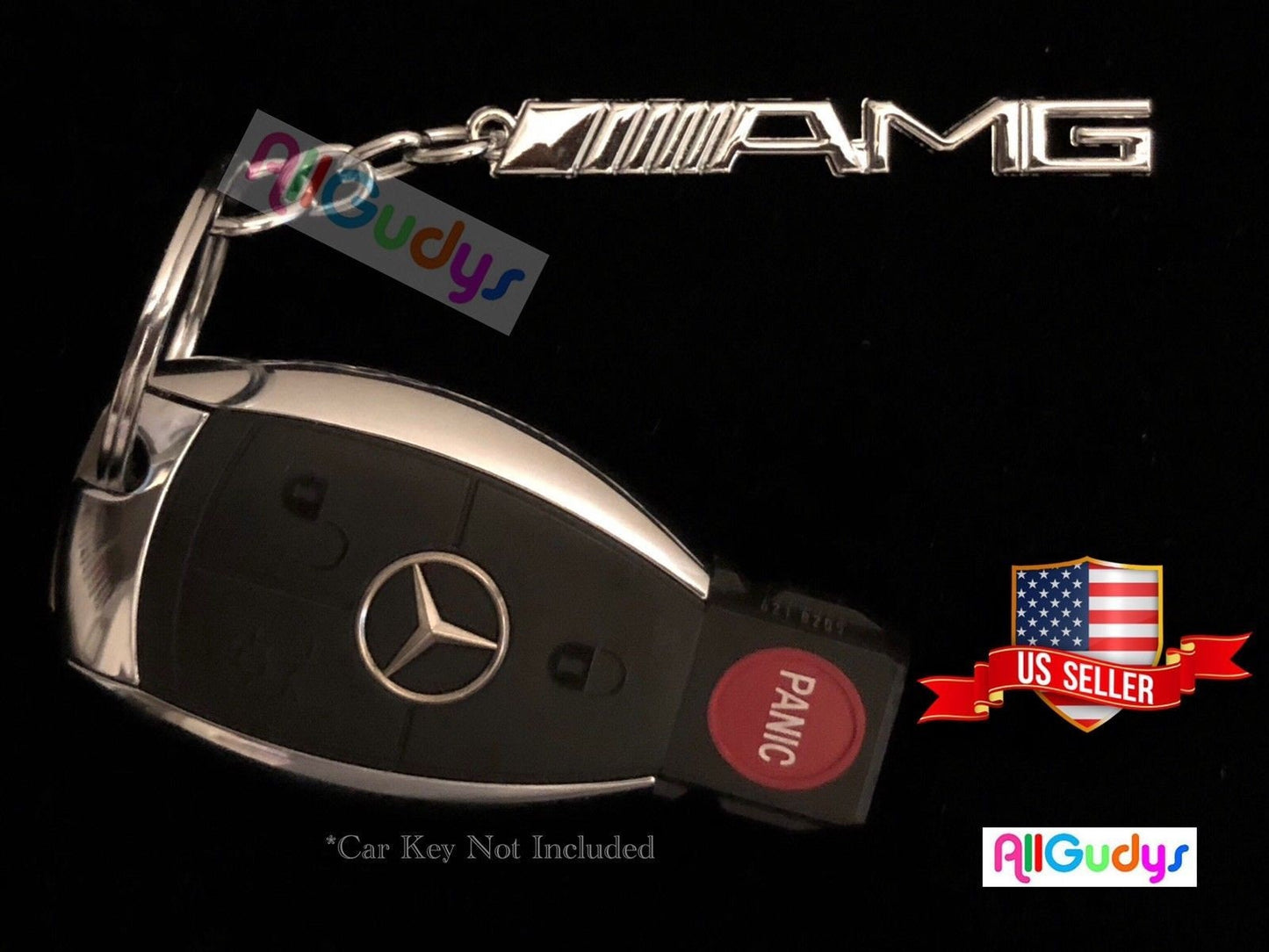 Mercedes-Benz AMG Logo Keychain Key Ring Emblem Chrome