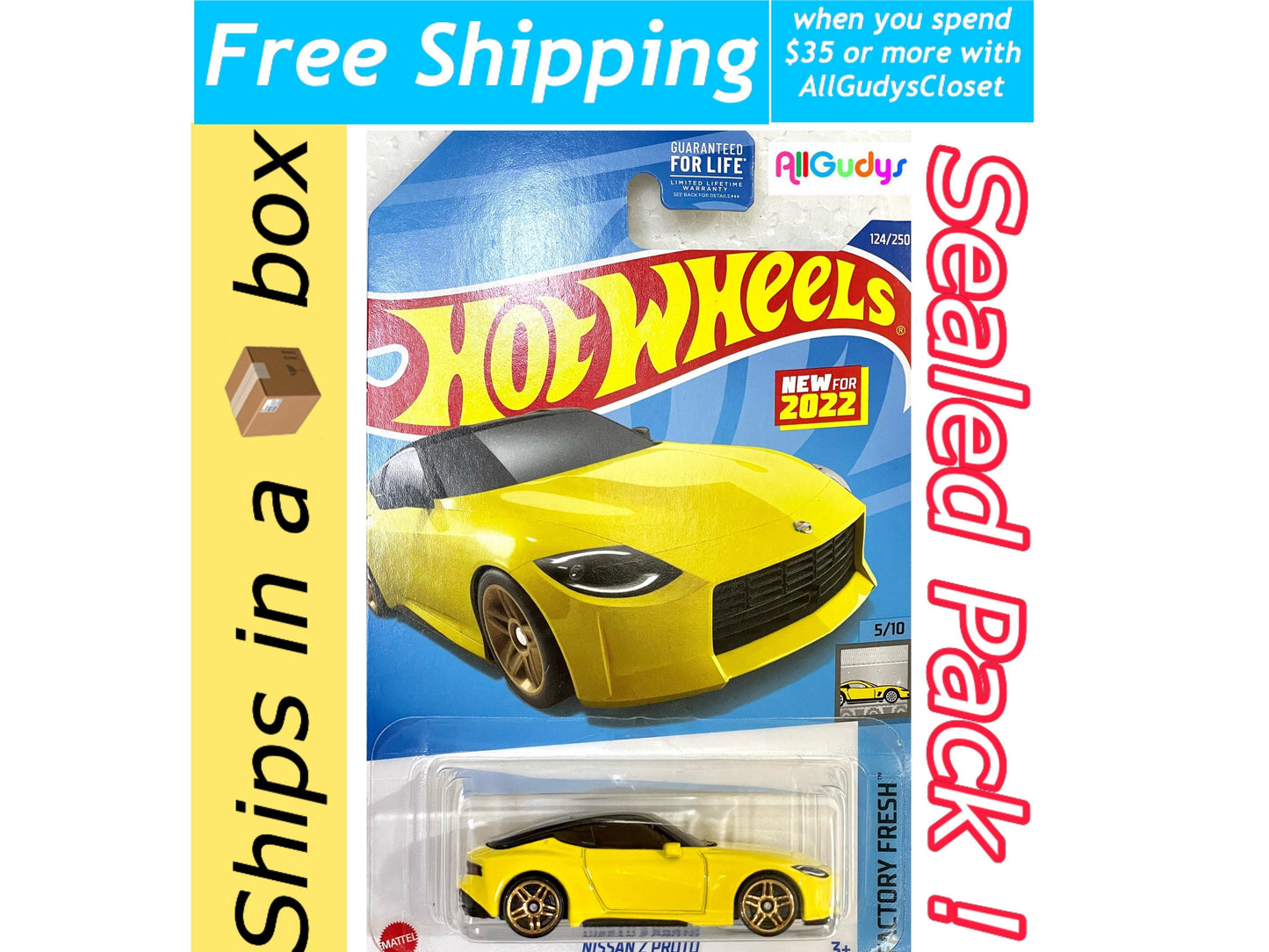 Hot Wheels Nissan Z Proto Yellow Factory Fresh 5/10