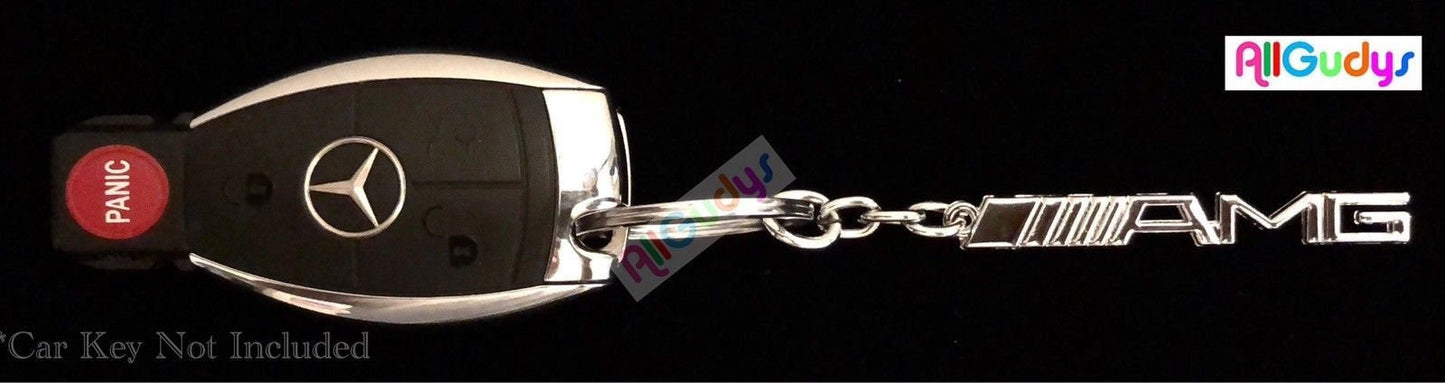 Mercedes-Benz AMG Logo Keychain Key Ring Emblem Chrome