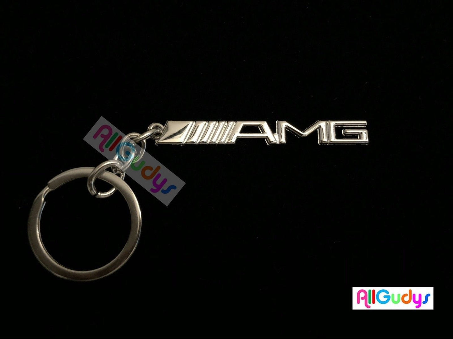 Mercedes-Benz AMG Logo Keychain Key Ring Emblem Chrome