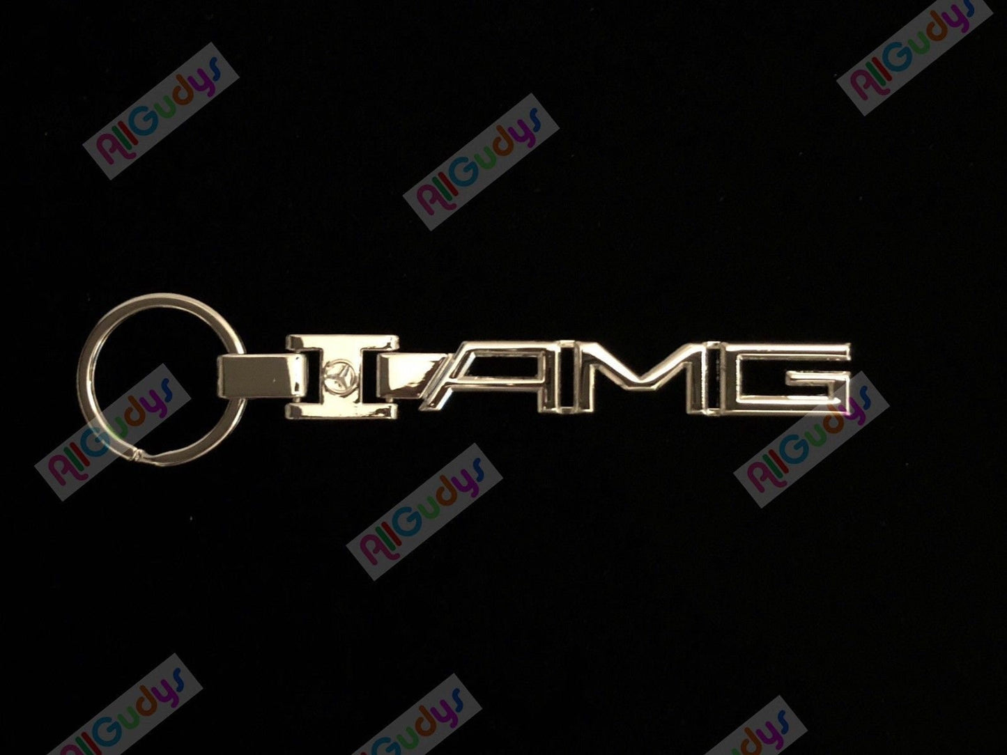 Mercedes Benz AMG Car Logo Emblem Keychain Keyring Fob Two-Sided Zinc Alloy